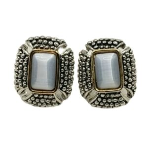 001 MX Square Shape Opalescent Hobnail Clip Ons 0001